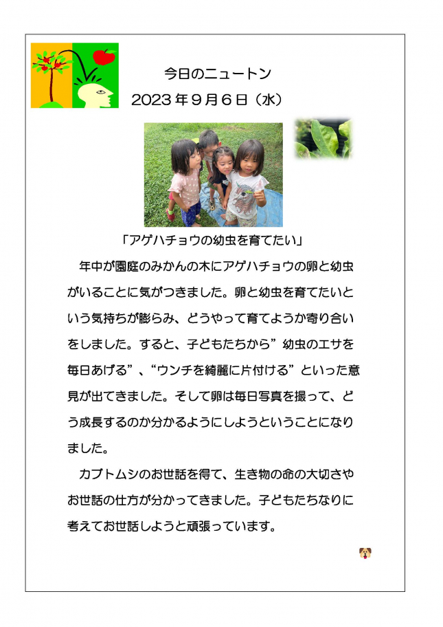 20230906　アゲハチョウの幼虫を育てたい